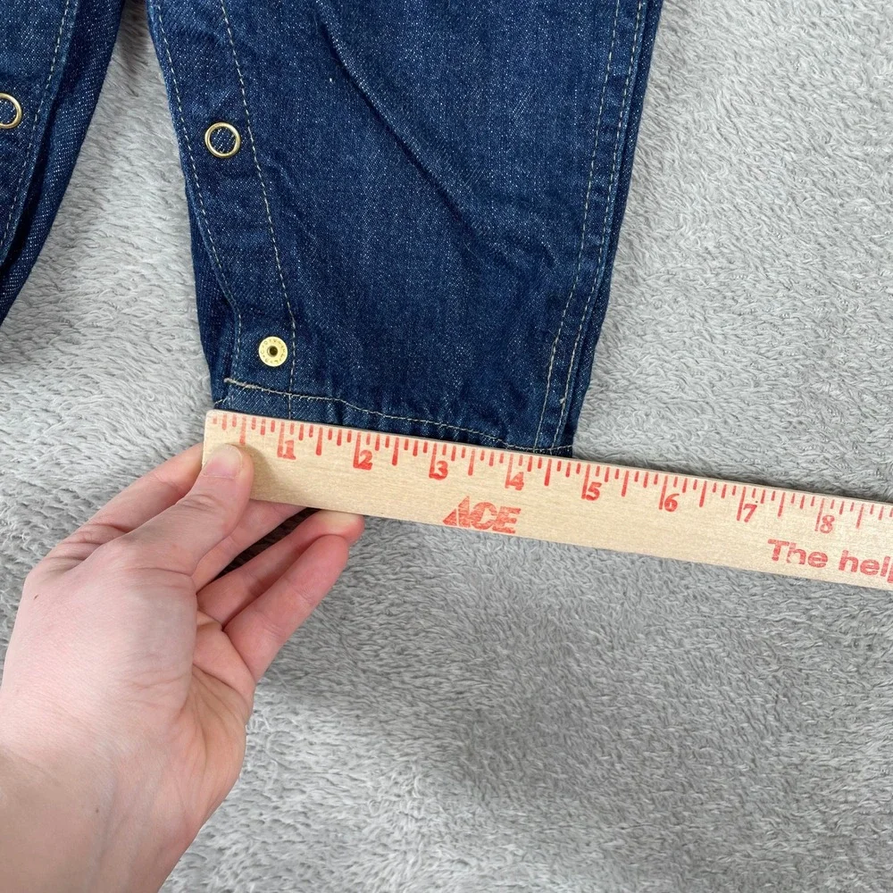 Vintage OshKosh Denim Overalls Kids 12 Months Blue Football‎ Owl Jersey Lined